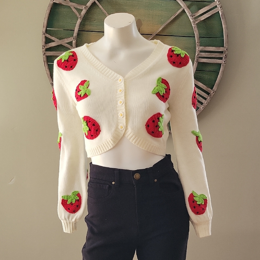 Dolls Kill x Strawberry Shortcake Picked With Love Knit Cardigan